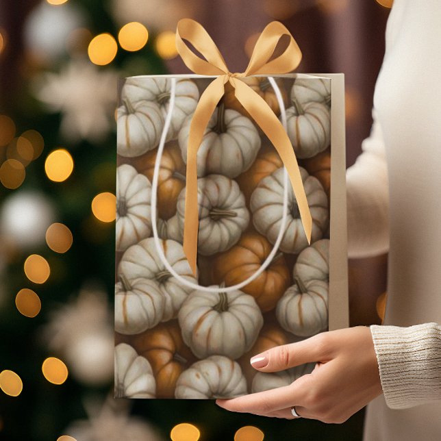 Sac Cadeau Moyen Motif de récolte Citrouille d'automne | Automne Ru (Créateur téléchargé)