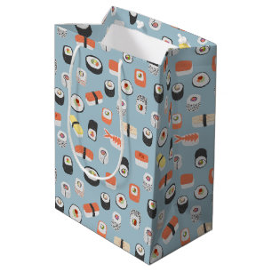 Sac Cadeau Moyen Motif de rouleaux Sushi Nigiri Maki