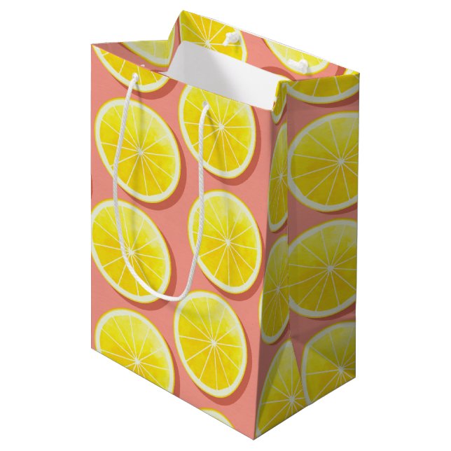 Sac Cadeau Moyen Motif de tranches de citron d'été