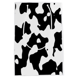 Sac Cadeau Moyen Motif de vache noir et blanc