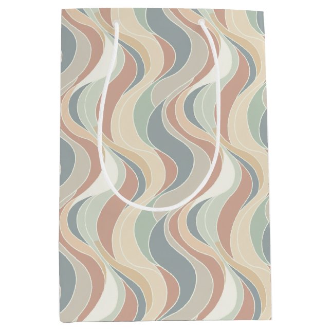 Sac Cadeau Moyen Motif de vague abstrait (Devant)
