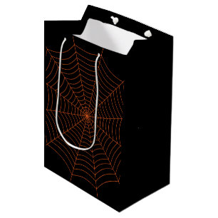 Sac Cadeau Moyen Motif d'Halloween noir et orange