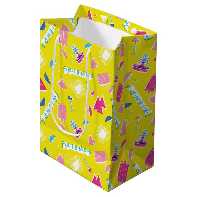 Sac Cadeau Moyen Motif d'icône Neon FRIENDS™ (Devant Angle)
