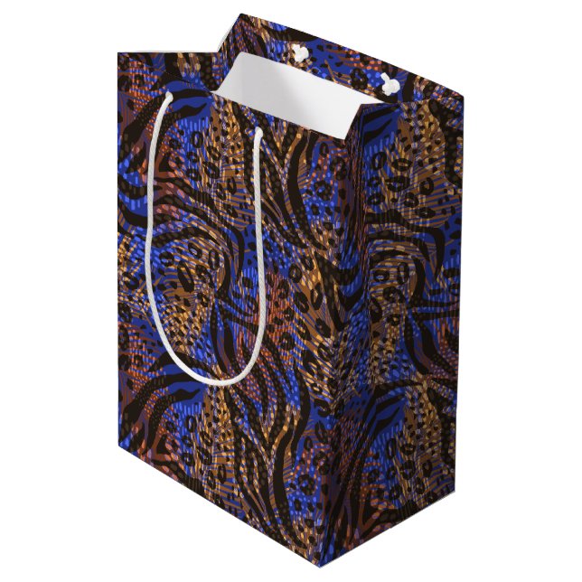 Sac Cadeau Moyen Motif d'impression Leopard et Zebra (Dos Angle)