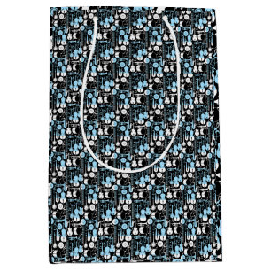 Sac Cadeau Moyen Motif d'instruments de musique 01x4.b Noir