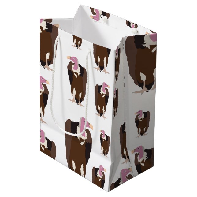 Sac Cadeau Moyen Motif d'oiseaux vautours (Devant Angle)