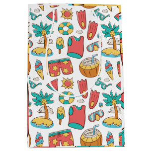 Sac Cadeau Moyen motif drôle vacances d'été plage