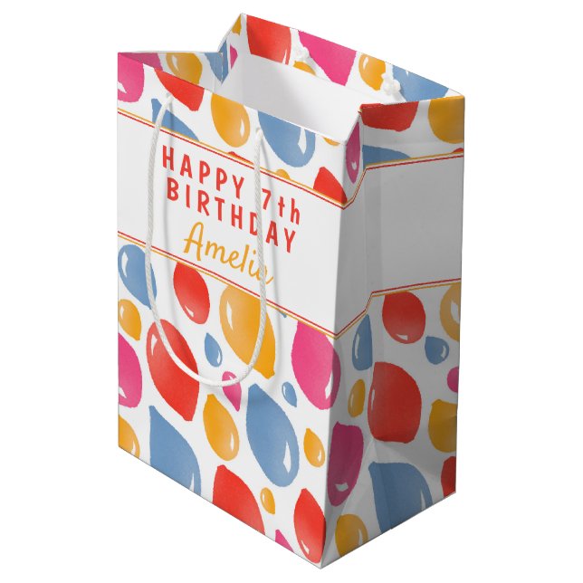 Sac Cadeau Moyen Motif du ballon de fête Anniversaire de l'enfant (Dos Angle)