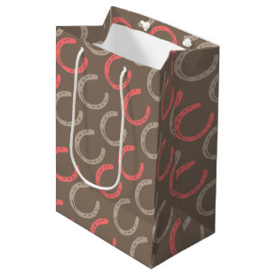 Sac Cadeau Moyen Motif équestre à thème de chaussures de cheval