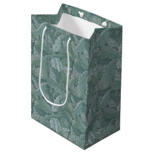 Sac Cadeau Moyen Motif feuille d'acanthe bleu sarcelle de William M