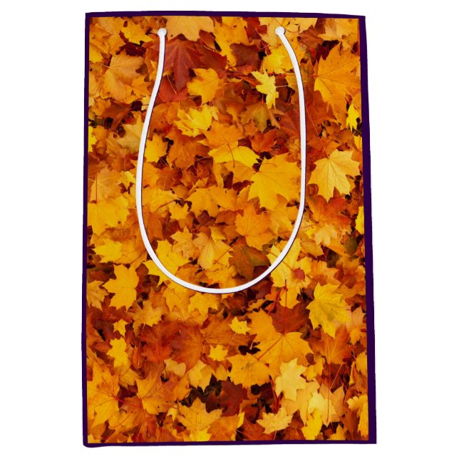 Sac Cadeau Moyen Motif feuille d'érable-25877 (Devant)
