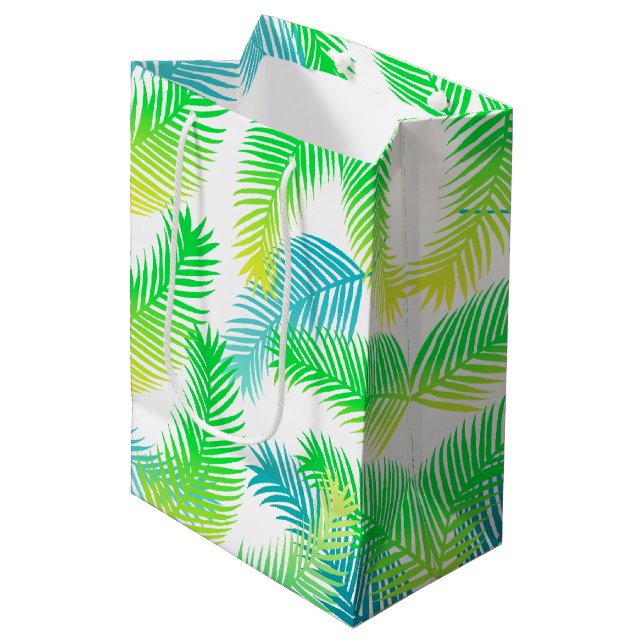 Sac Cadeau Moyen Motif feuille Palm (Devant Angle)