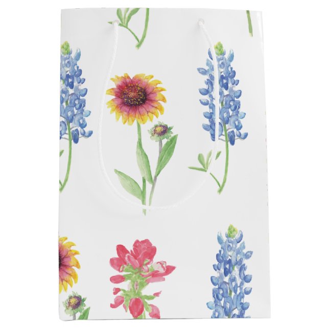 Sac Cadeau Moyen Motif Fleur sauvage du Texas (Devant)