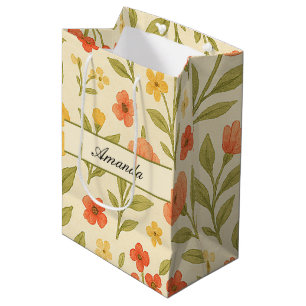 Sac Cadeau Moyen Motif Fleur sauvage vintage