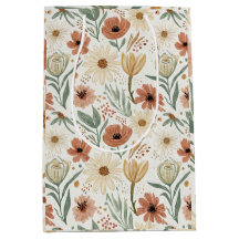 Motif floral neutre en terre cuite et marguerite