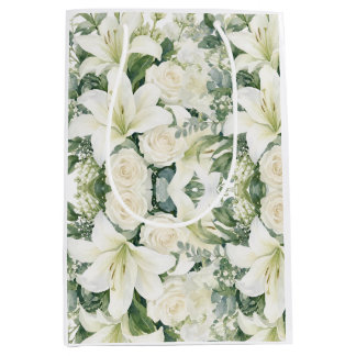 Sac Cadeau Moyen motif floral roses