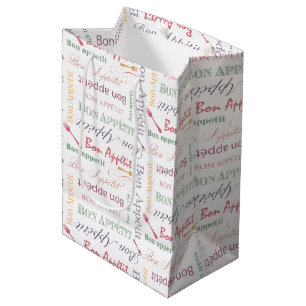 Sac Cadeau Moyen Motif français vintage de Bistros d'Appetit de