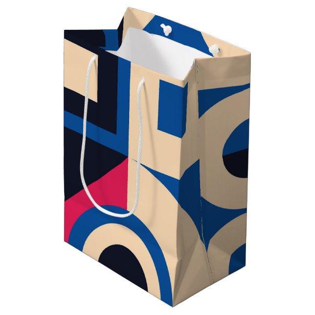 Sac Cadeau Moyen motif géométrique en cercle coloré (Devant Angle)