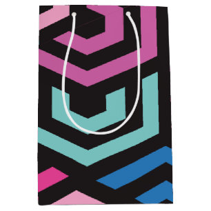 Sac Cadeau Moyen Motif géométrique Hexagon