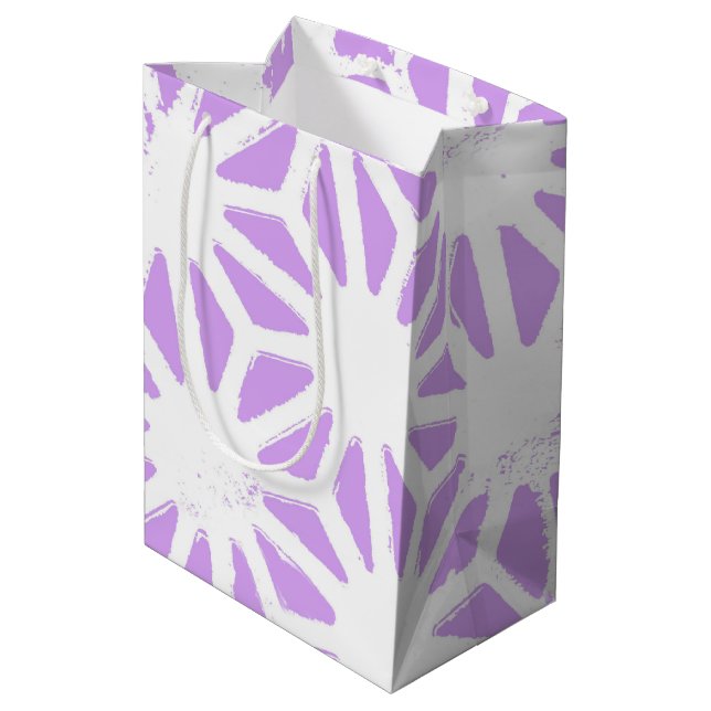 Sac Cadeau Moyen Motif géométrique Lilac (Dos Angle)