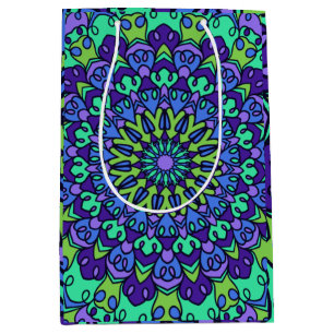 Sac Cadeau Moyen Motif Géométrique Vintage Trendy Cute
