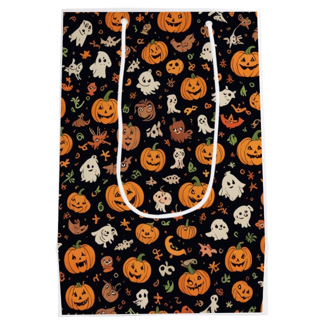 Sac Cadeau Moyen Motif Halloween (Dos)