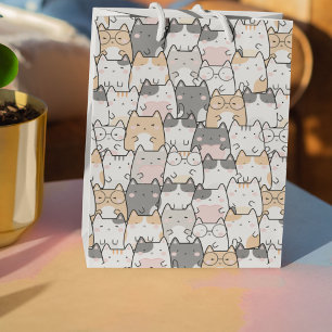 Sac Cadeau Moyen Motif Kawaii Cute Cats