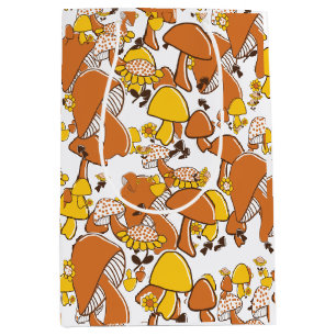 Sac Cadeau Moyen Motif nostalgique de champignons