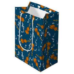 Sac Cadeau Moyen Motif note musique cello