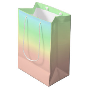 Sac Cadeau Moyen Motif pastel abstrait ombré arc-en-ciel