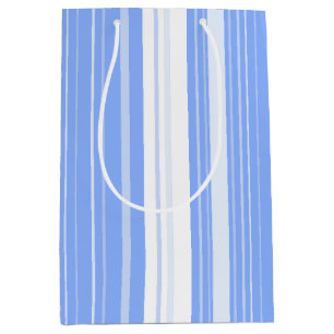 Sac Cadeau Moyen Motif rayé vertical bleu
