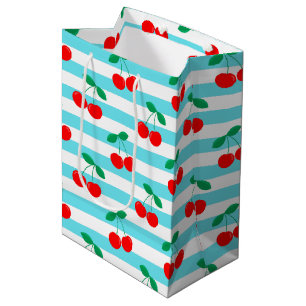 Sac Cadeau Moyen Motif Rayure Cerise – Cadeau & Décoration de Fruit