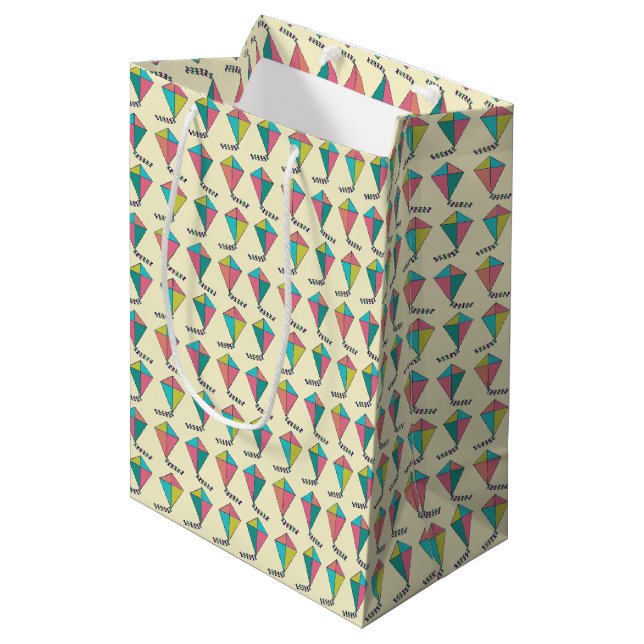 Sac Cadeau Moyen Motif Retro Kite (Devant Angle)