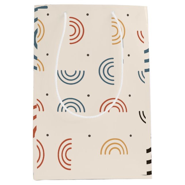 Sac Cadeau Moyen Motif sans couture d'arche de Boho Rainbow (Devant)