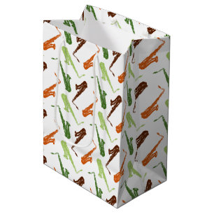 Sac Cadeau Moyen Motif saxophone