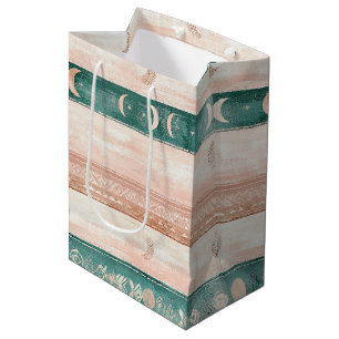 Sac Cadeau Moyen Motif Soleil Lune Rustique pour une Vie Spirituell