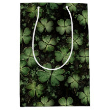 Motif Trèfle et Trèfle à Quatre Feuilles Deep Gree