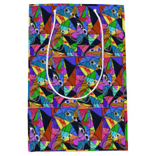 Sac Cadeau Moyen Motifs géométriques abstraits surréalistes avec de