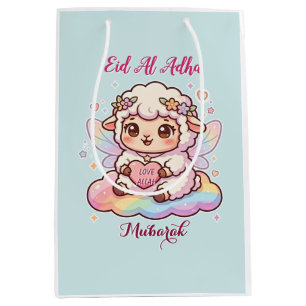 Sac Cadeau Moyen Mouton de Fée Arc-en-Ciel Eid Al Adha Mubarak
