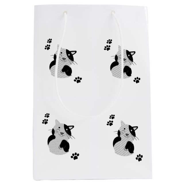 Sac Cadeau Moyen Mug Chaton Mignon (Devant)