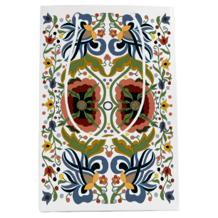 Sac Cadeau Moyen Multicolor art populaire estonien motif floral