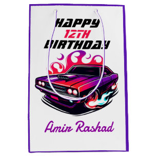 Sac Cadeau Moyen Muscle flamboyant voiture violet et peinture à bon