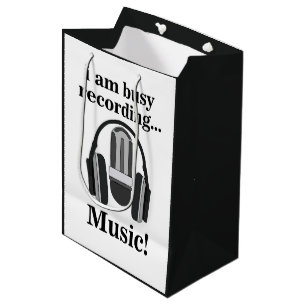 Sac Cadeau Moyen Musique d'enregistrement du micro-casque
