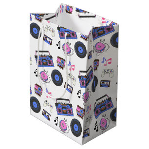 Sac Cadeau Moyen Musique Rétro des Années 80 pour Anniversaire