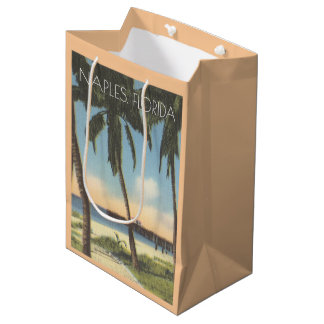 Sac Cadeau Moyen Naples vintage, golfe de Floride et jetée