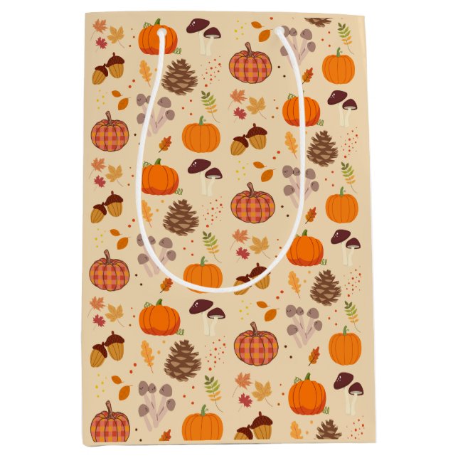 Sac Cadeau Moyen Nature d'automne (Devant)