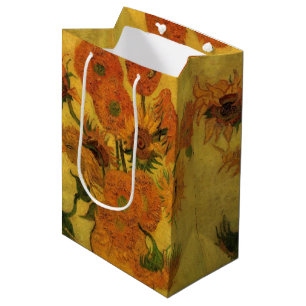 Sac Cadeau Moyen Nature morte de Vincent van Gogh Vase avec 15 tour