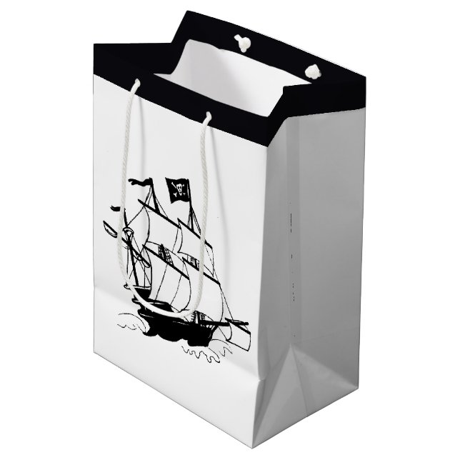Sac Cadeau Moyen Navire pirate (Devant Angle)