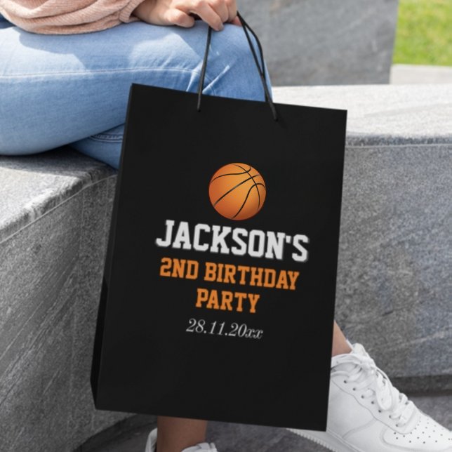 Sac Cadeau Moyen Né À Ball Basketball Anniversaire de enfant À Thèm (Créateur téléchargé)