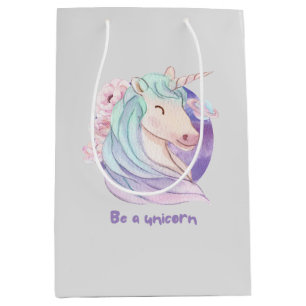 Sac Cadeau Moyen Né pour être une Unicorn Magical Fan Club